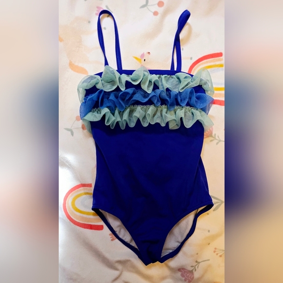 Blue Ruffled Swimsuit - Picture 1 of 1